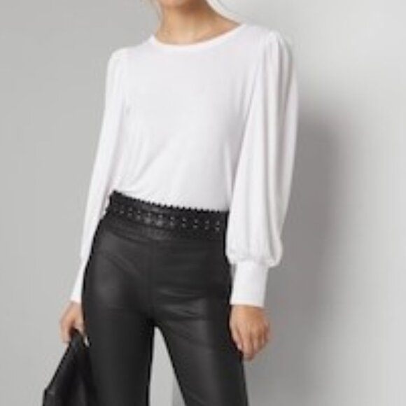 🔥Host Pick🔥WHBM White Jewel Neck Long Sleeved Tee Size XXS - Picture 2 of 4